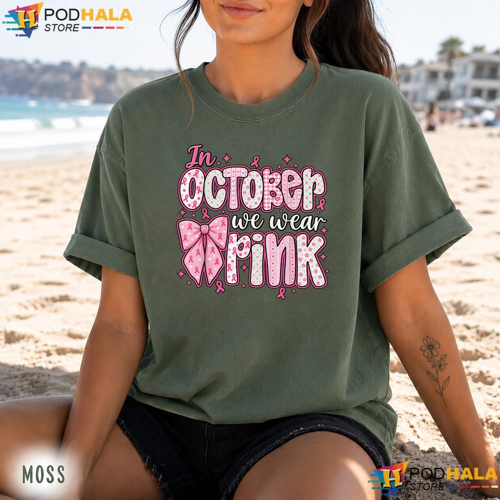 Women Girls October Pink Comfort Colors Tee Breast Cancer Awareness Women Girls October Pink Comfort Colors Tee Breast Cancer Awareness