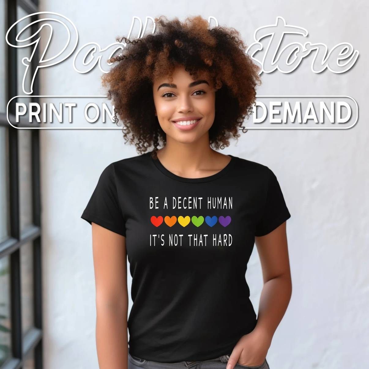 Womens LGBT Heart Be A Decent Human Its Not That Hard Graphic Mens