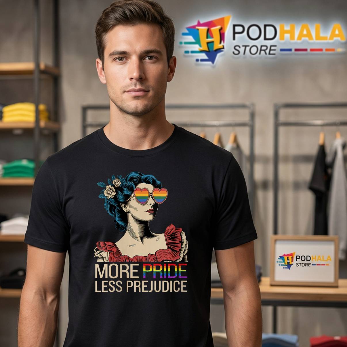 Womens More Pride Less Prejudice T-Shirt LGBTQ Pride Month Graphic Men Womens More Pride Less Prejudice T-Shirt LGBTQ Pride Month Graphic Men