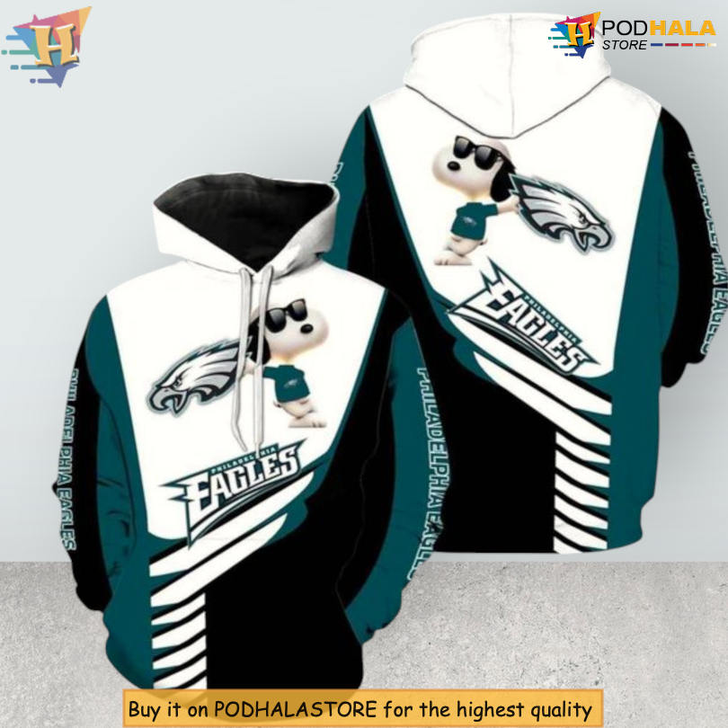 Womens Philadelphia Eagles Hoodie Snoopy 3D Print Fanwear