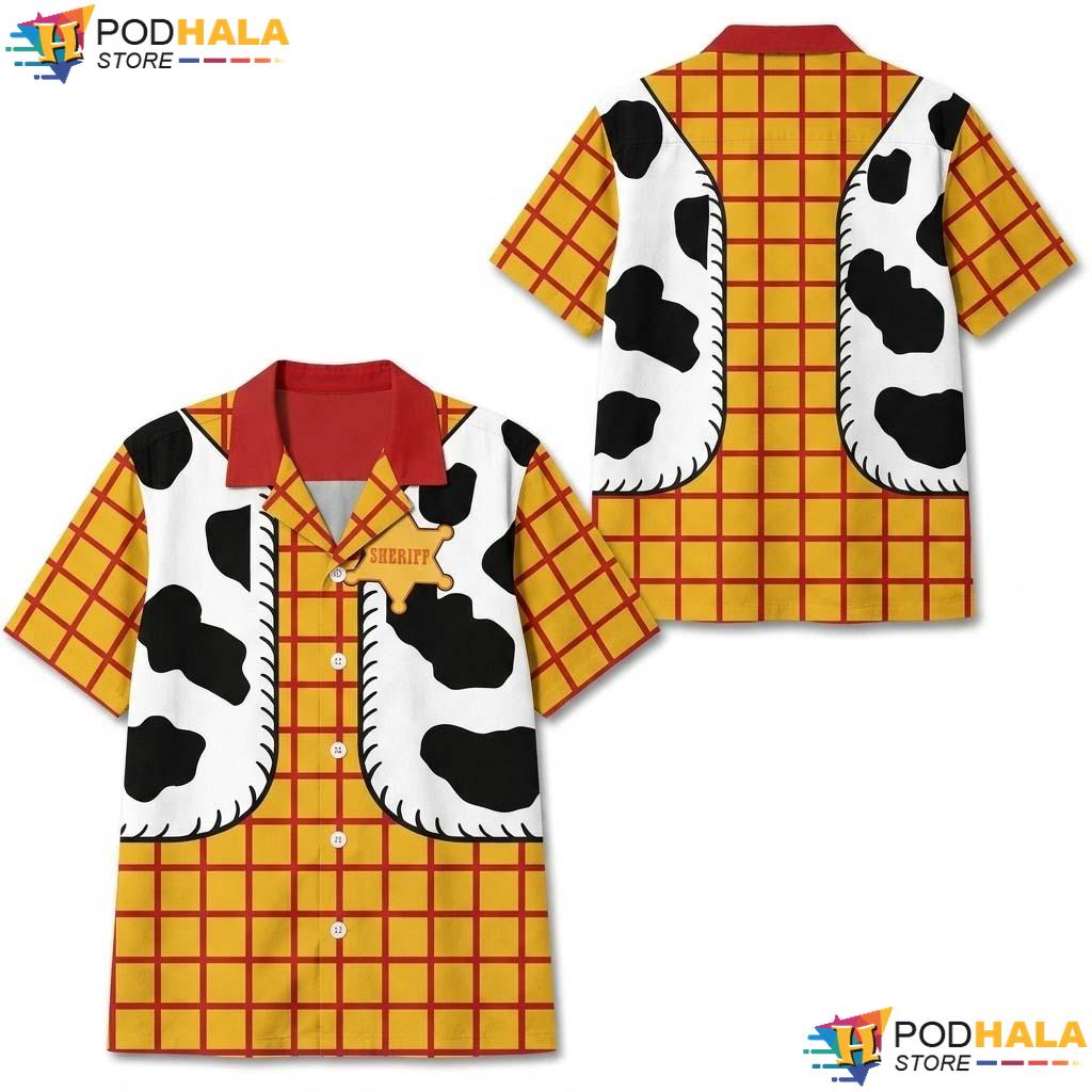 Woody Cosplay Halloween Hawaiian Shirt Toy Story Cowboy Aloha Top
