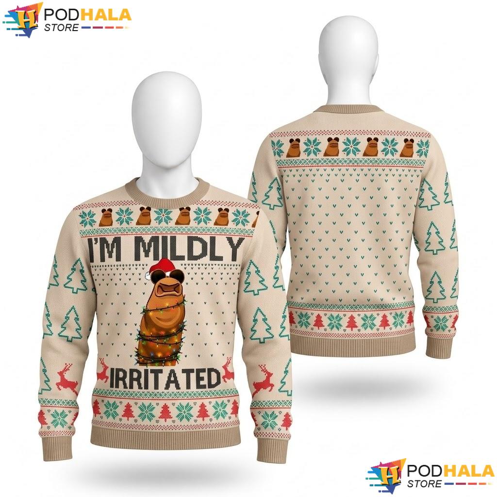 Worm Mildly Irritated Quirky Ugly Christmas Sweater Funny Xmas Outfit