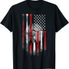 American Flag Vintage Baseball Flag , Dad, Mom Tee T-Shirt