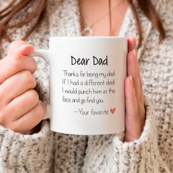 Dad Mug Gifts for Dad From Son, Daughter or Kids Father’s Day Gifts Father’s Birthday Thanks for Being My Dad Funny Ceramic Coffee Cups