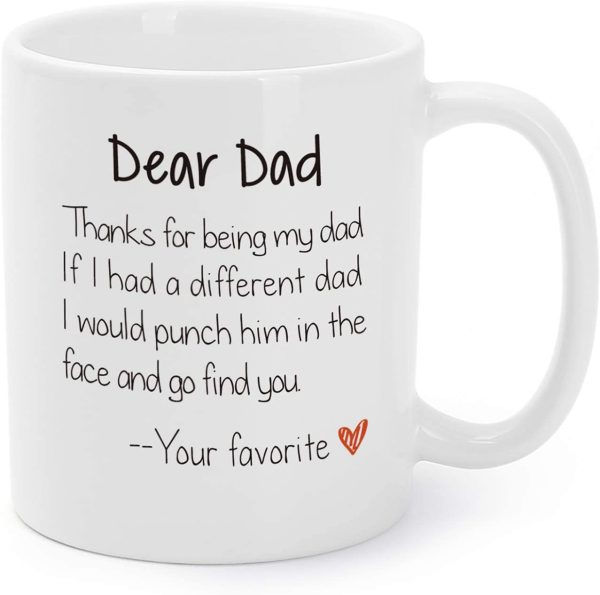 Dad Mug Gifts for Dad From Son, Daughter or Kids Father’s Day Gifts Father’s Birthday Thanks for Being My Dad Funny Ceramic Coffee Cups