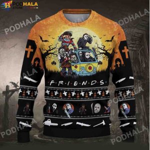 Friends Horror Killers Character Movie Halloween Gifts Ugly Sweater 1
