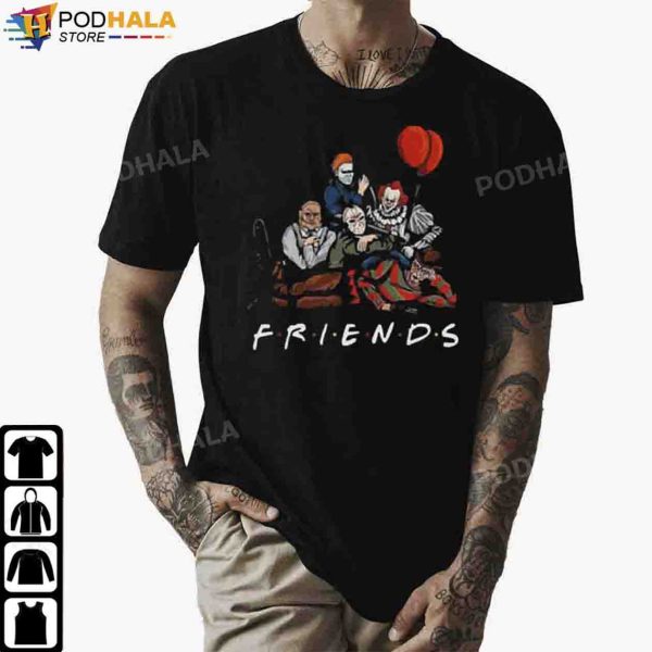 Friends Michael Myers And Horror Movie Character Halloween Gifts Tshirt
