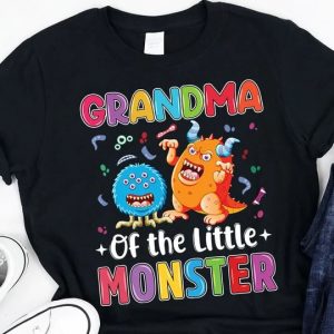 Grandma Of The Little Monster Birthday Party Family Monster T-Shirt