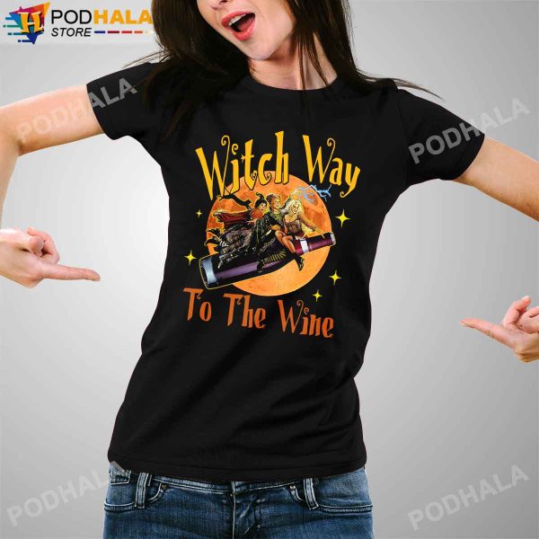 Hocus Pocus Costumes Witch Way To The Wine T-Shirt, Halloween Gifts