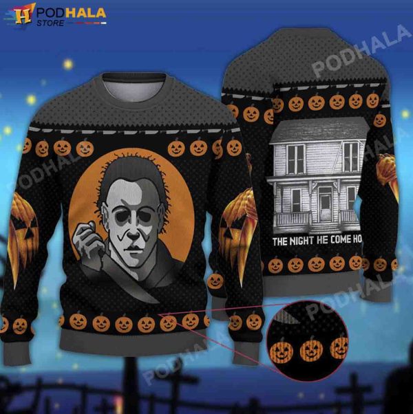 Michael Myers Costume 1978 The Night He Came Home Halloween Gifts Ugly Sweater