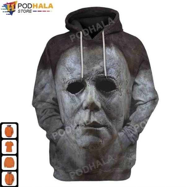 Michael Myers Costume Full Face Movie Halloween 3D Hoodie, Halloween Gifts