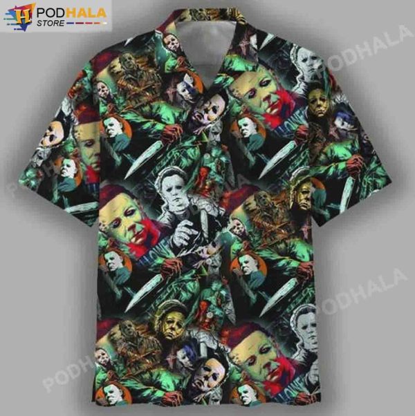 Michael Myers Costume The Killer Horror Halloween Gifts Hawaiian Shirt