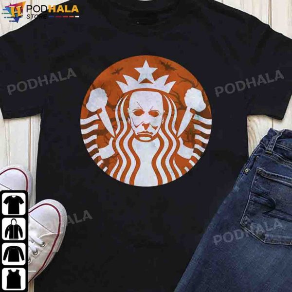 Michael Myers Halloween Costume Starbuck T-Shirt Halloween Gifts