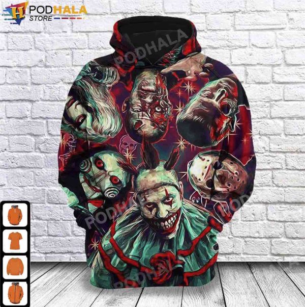 Michael Myers Jason Horror Character Movie 3D Hoodie Halloween Gifts