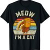 Thanksgiving Funny Turkey Fake Cat Retro T-Shirt