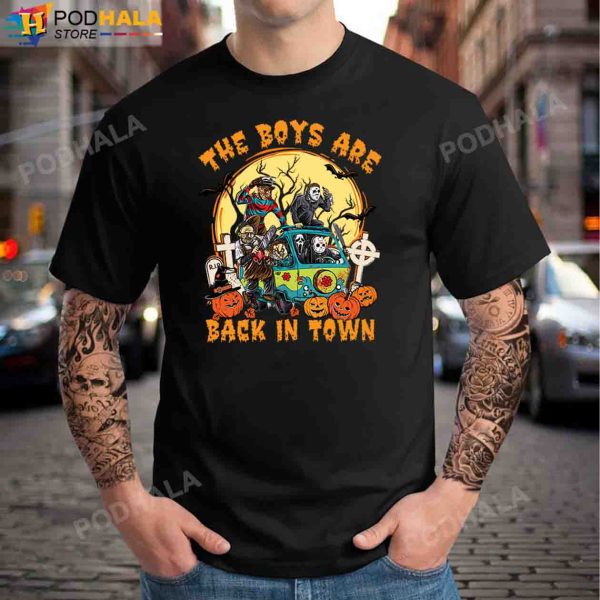 The Boys Are Back In Town Funny Horror Movie Characters T-Shirt, Halloween Gifts
