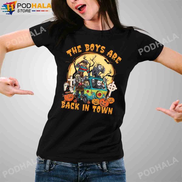 The Boys Are Back In Town Funny Horror Movie Characters T-Shirt, Halloween Gifts