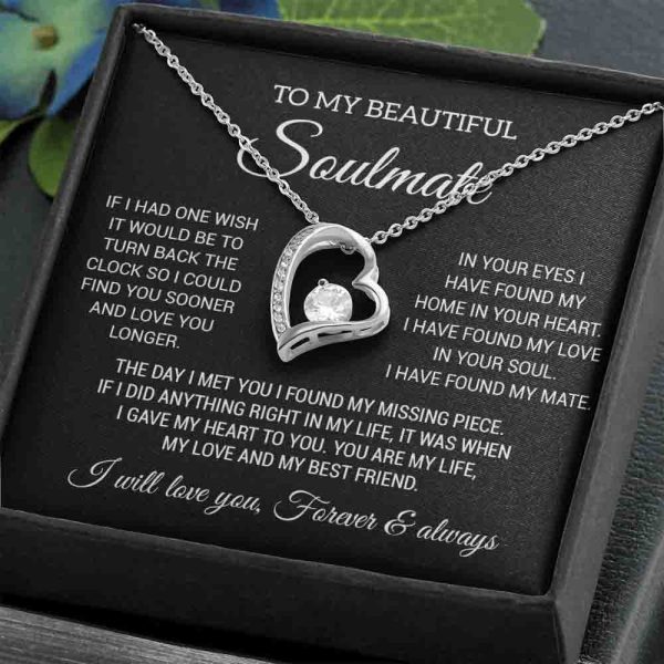 To My Soulmate Necklace, Gift For Wife Girlfriend From Husband, Birthday Gift