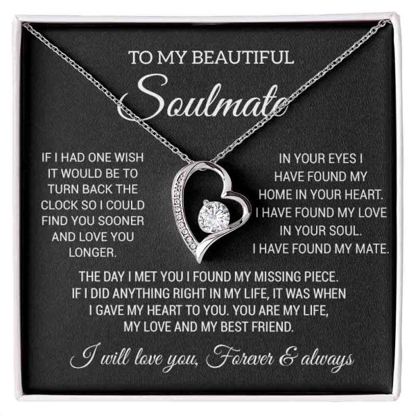To My Soulmate Necklace, Gift For Wife Girlfriend From Husband, Birthday Gift