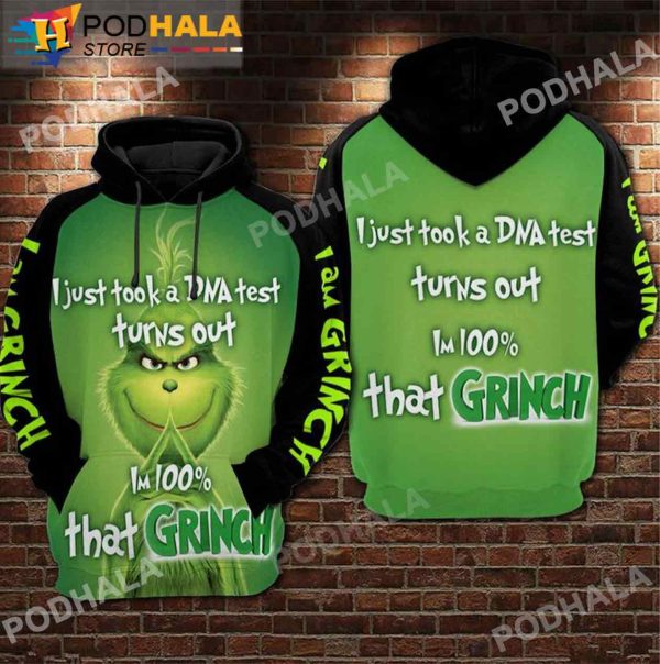 100% Grinch In My DNA Christmas AOP 3D Hoodie Grinch Gifts