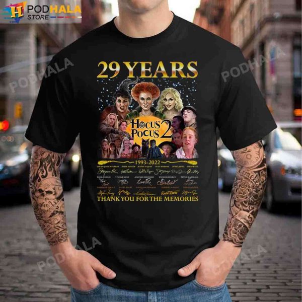 29 Years Hocus Pocus 2 1993-2022 Thank You For The Memories Signatures T-Shirt