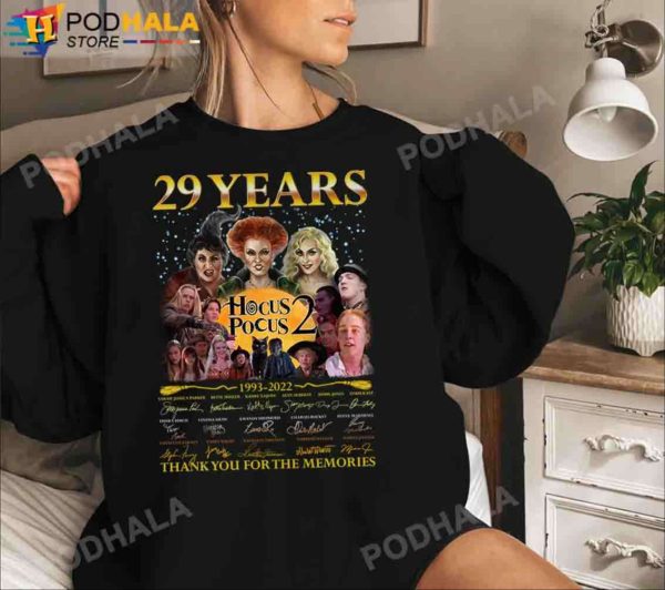 29 Years Hocus Pocus 2 1993-2022 Thank You For The Memories Signatures T-Shirt