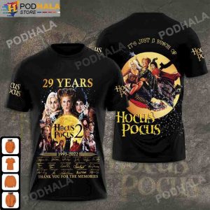 29 Years Hocus Pocus 2 Thank You For The Memories Signatures 3D TShirt Halloween Gifts