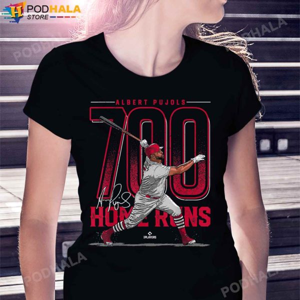 Albert Pujols 700 Home Runs Albert Pujols St Louis MLBPA Baseball T-Shirt