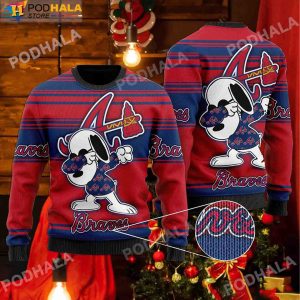 Atlanta Braves Dabbing Santa Claus Christmas Ugly Sweater