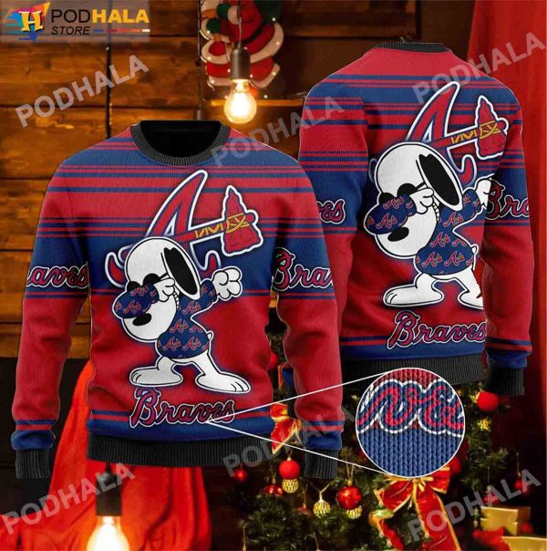 Baseball MLB Atlanta Braves Fan, Snoopy Lover Ugly Christmas Sweater