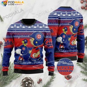 Chicago Cubs Christmas Tree Shirt, MLB Merry And Bright Christmas