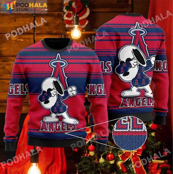 Baseball MLB Los Angeles Angels Fan, Snoopy Lover Ugly Christmas Sweater