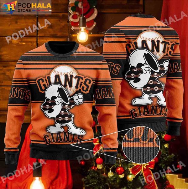Baseball MLB San Francisco Giants Fan, Snoopy Lover Ugly Christmas Sweater