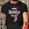 Best Christmas Gifts For Dad, Believe Santa Claus Red Plaid T-Shirt