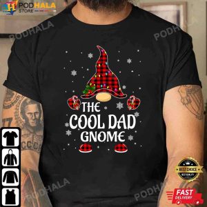Best Christmas Gifts For Dad, Cool Dad Gnome Buffalo Plaid T-Shirt