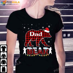Best Christmas Gifts For Dad Dad Bear Red Plaid Buffalo TShirt