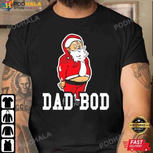Best Christmas Gifts For Dad, Dad Bod Santa Suit Belly T-Shirt