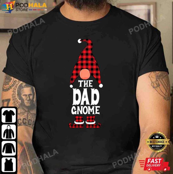 Best Christmas Gifts For Dad, Dad Gnome Buffalo Plaid T-Shirt