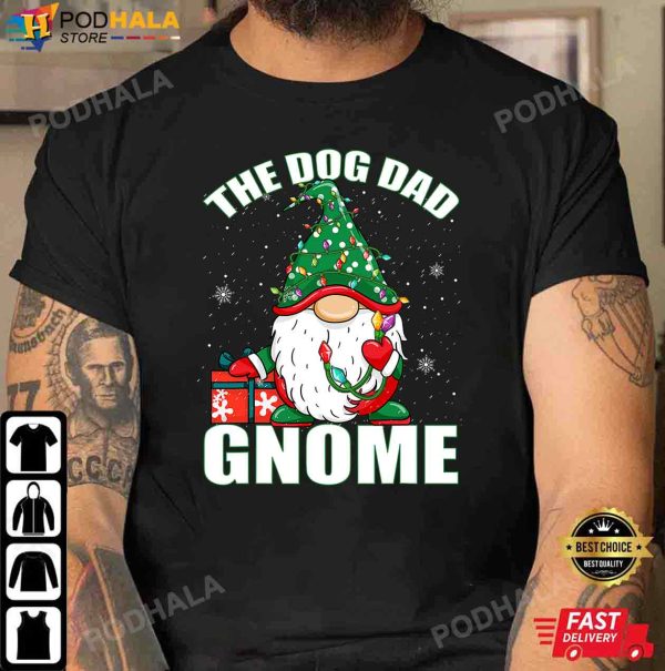 Best Christmas Gifts For Dad, Dog Dad Gnome Family Matching T-Shirt