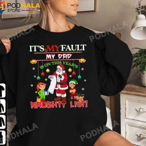 Best Christmas Gifts For Dad Santa Naughty List Dad Tee