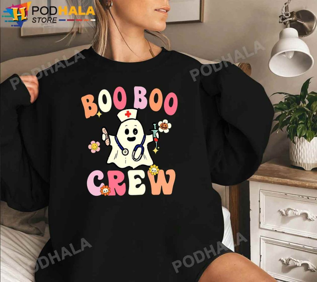 Boo Boo Crew Ghost Halloween Costume T-Shirt, Halloween Gifts for Nurse ...