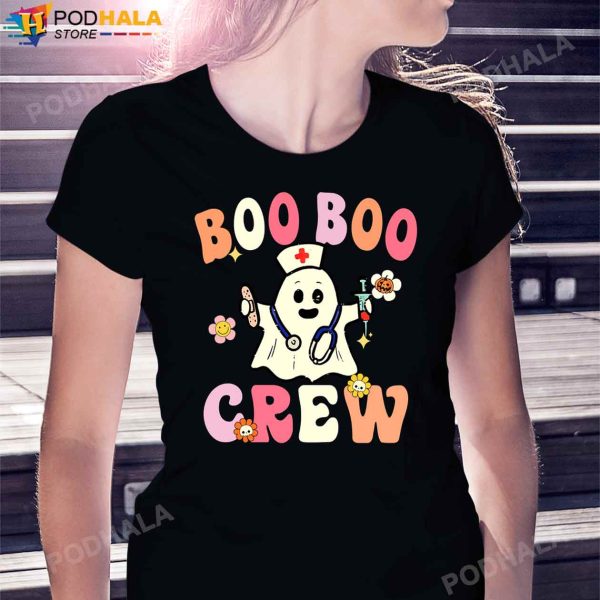 Boo Boo Crew Ghost Halloween Costume T-Shirt, Halloween Gifts for Nurse