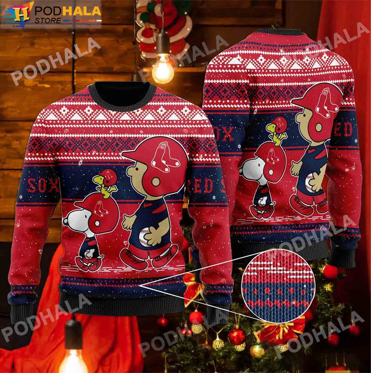 Boston Red Sox MLB Snoopy Lover Ugly Christmas Sweater - Bring Your Ideas,  Thoughts And Imaginations Into Reality Today