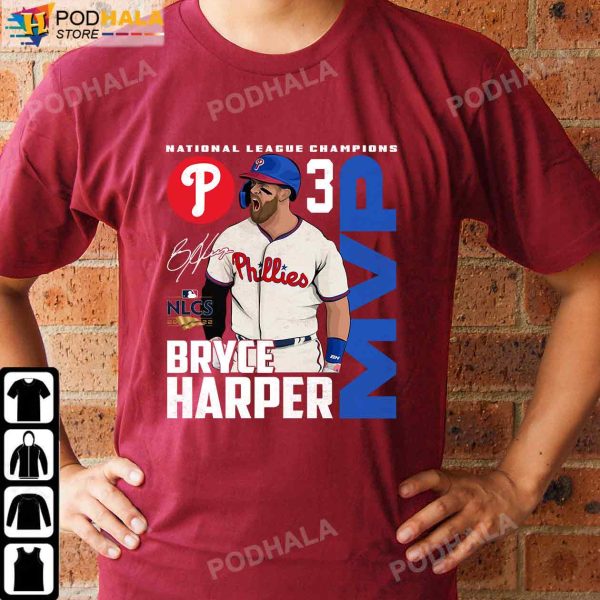 Bryce Harper TShirt, Philadelphia Phillies National League Champions MVP