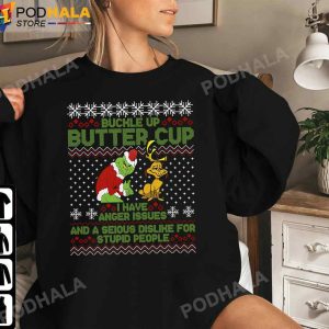 Buckle Up Buttercup Grinch Christmas Sweatshirt Xmas Gifts