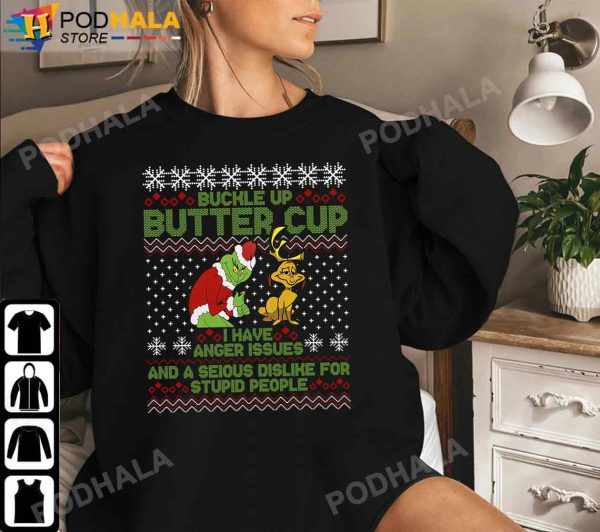 Buckle Up Buttercup Grinch Christmas Shirt Xmas Gifts