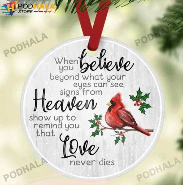 Christmas In Heaven Ornament, Cardinal Memorial Ornaments Decor