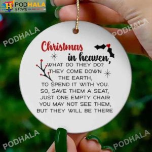 Christmas In Heaven Ornament, Memorial Ceramic Ornaments Decor