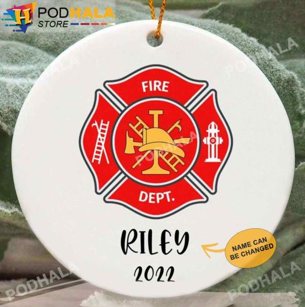 Custom Christmas Ornaments, Personalized Firefighter Ornament