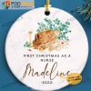 Custom Christmas Ornaments, Personalized First Christmas as a Nurse Ornament